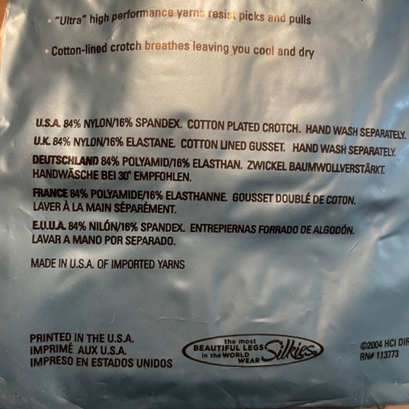 Silkies Ultra Control Top Queen-XL Sheer Nylon Bundle Jet Black Off Black Nude - Picture 3 of 13